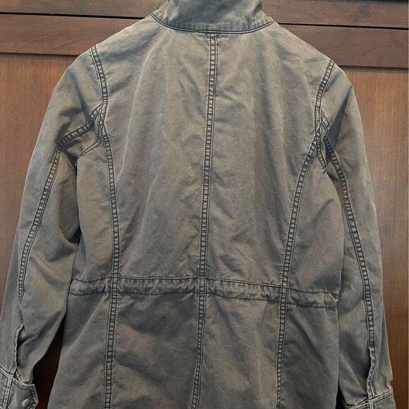 ~ Madewell SM Boho Jacket Fleet Utility Cotton Pockets Olive Green Preppy Zip - Picture 9 of 13